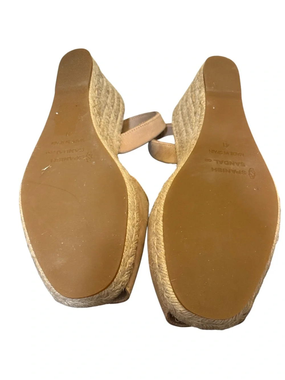 Spanish Sandal Company leather Espadrille Slingback Wedge, sz 41 (9.5-10)